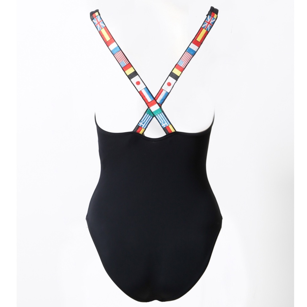 RARE Authentic CHANEL 1994 Collector Flag "CC" Swimsuit Sz 36 In Black - Picture 5 of 14